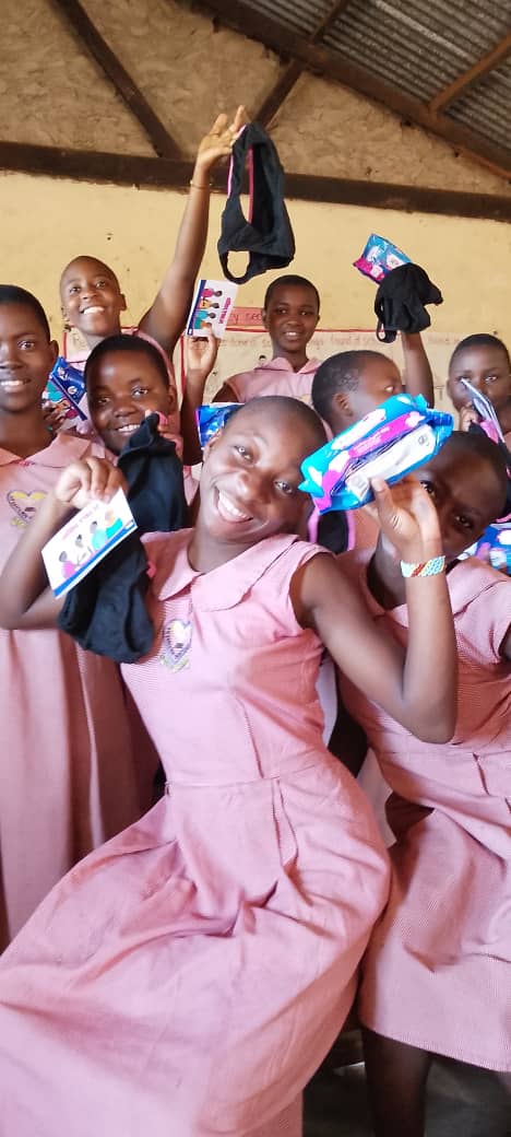 Teen girls taking part in a community health activity.