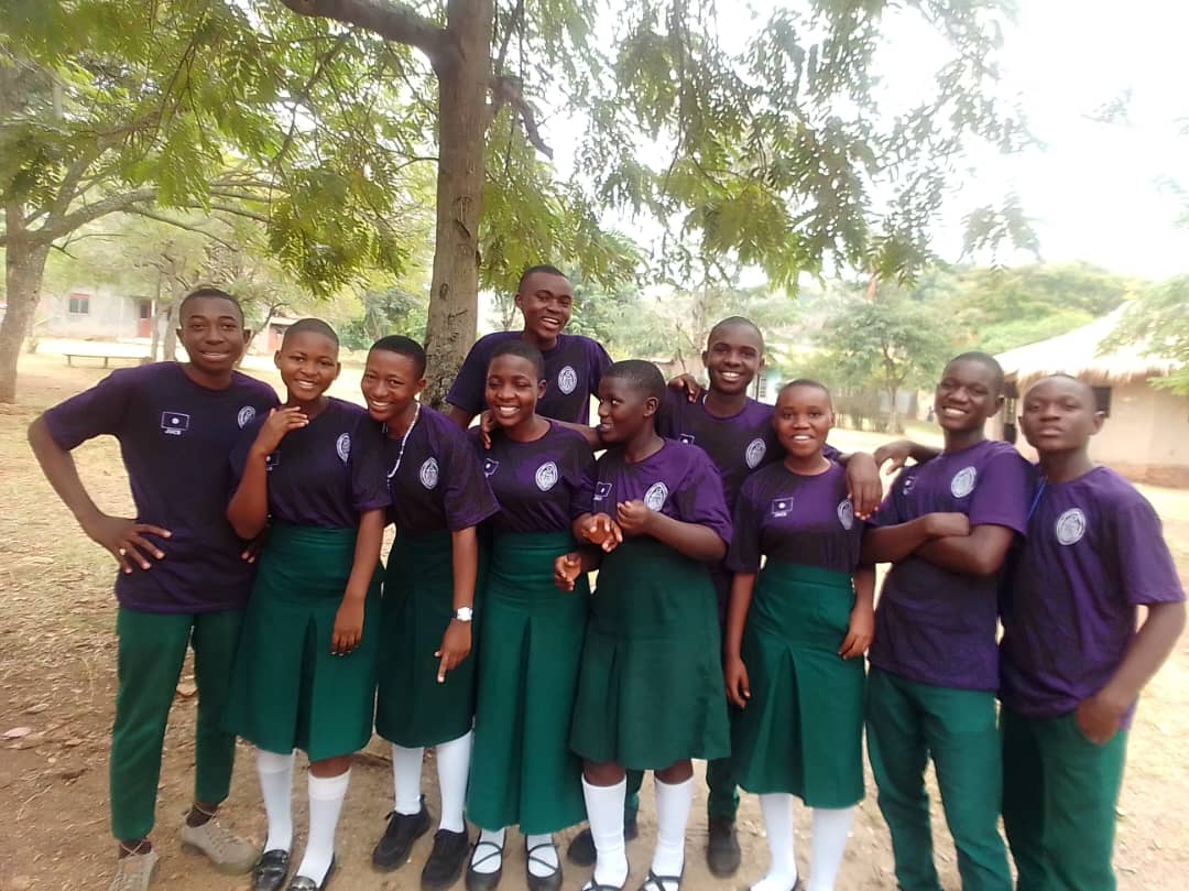 Students taking part in a school program.